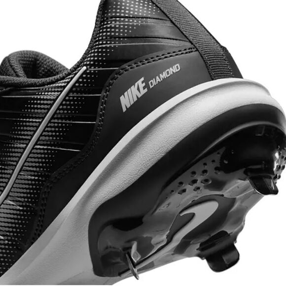 New Nike Men's Alpha Huarache Varsity 4 Metal Baseball Cleats black white - Picture 6 of 8